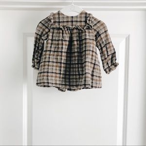 Zara Mini Ruffle Plaid Dress